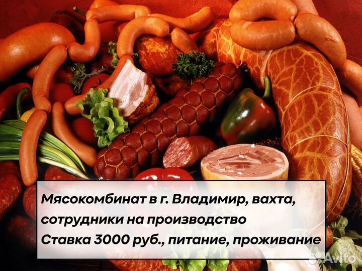 Фасовщики.Мясокомбинат.Питание+прож.Владимир