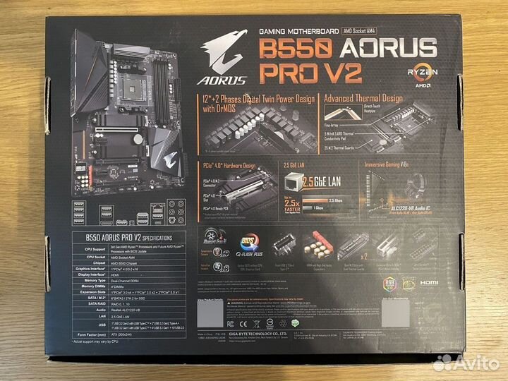 Материнская плата gigabyte B550 aorus PRO V2