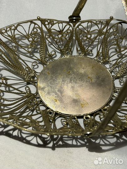 Ваза конфетница Ладья, скань, деформация