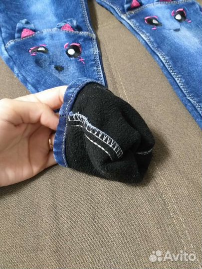 Джинсы для девочки тёплые