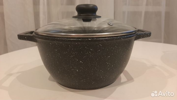 Казан новый антипригарное мраморное покрытие