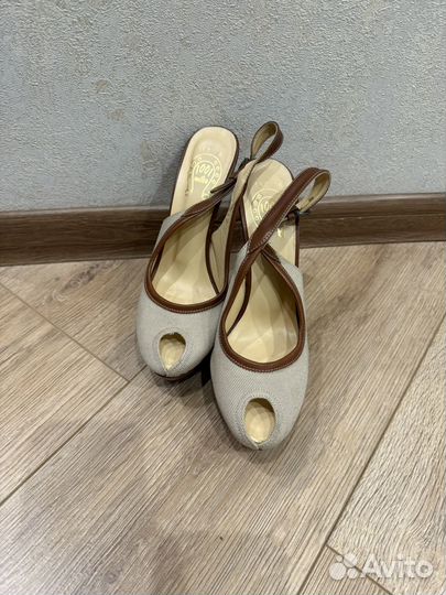 Босоножки 36 размер текстиль+кожа