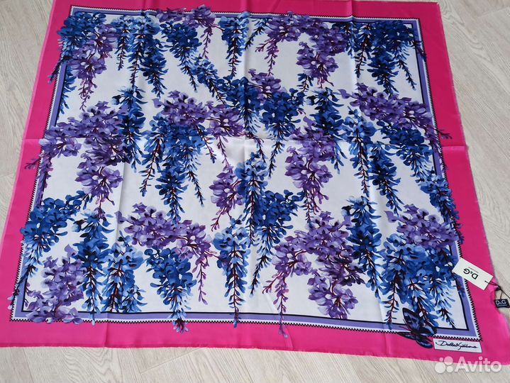 Платок белый фуксия Шелк Dolce Gabbana 6 цветов