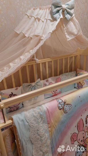 Детская кроватка Аскона с маятником и ящиком