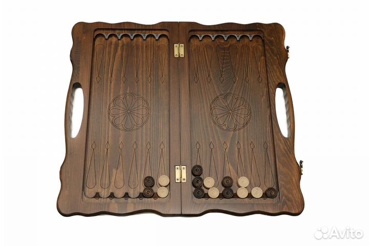 Нарды и шашки резные Корона 51 х 54 см бук Армения 62666