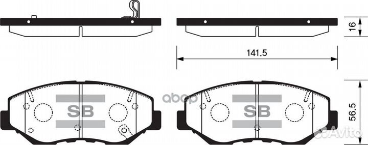 Колодки тормозные передние SP1237 Sangsin brake