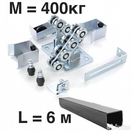 Откатные ворота 4х2 +калитка встроенная Т-профиль
