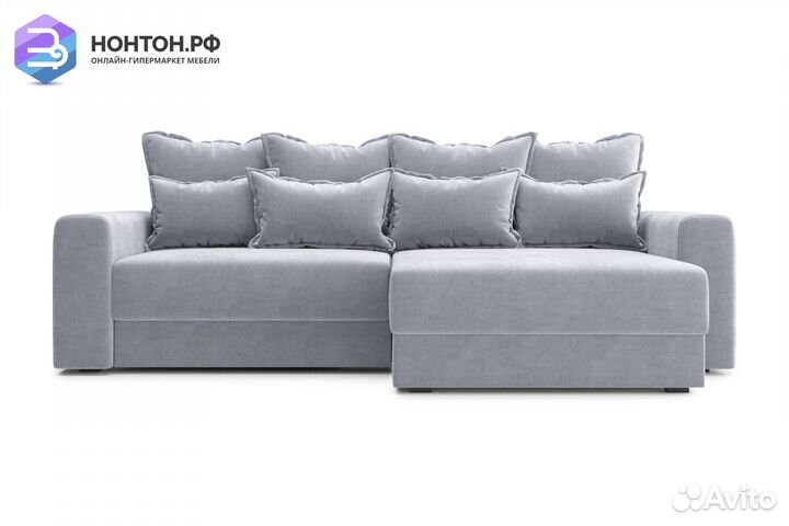 Диван угловой тик-так Омега серый
