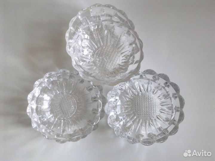 Розетки/подсвечники, хрусталь, винтаж, СССР, 1960