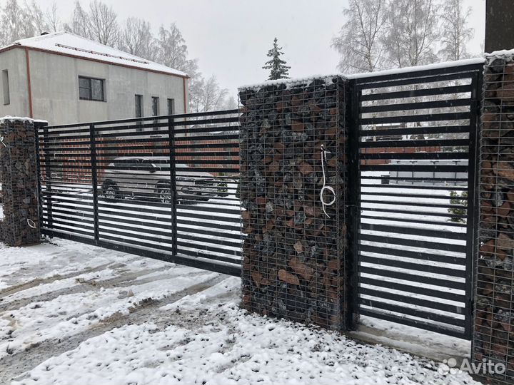 Ворота распашные Лофт под заказ. Смета детально