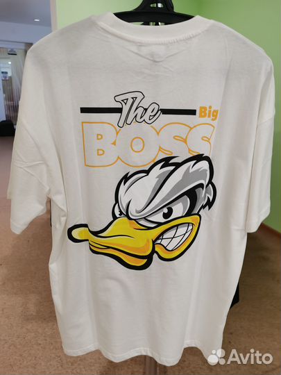 Футболка белая унисекс оверсайз