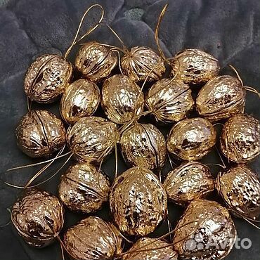 Елочные игрушки СССР из ваты орехи