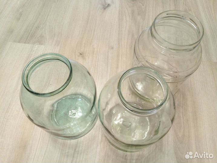 Банки стеклянные 0.5л узкое горлышко, 3л б/у