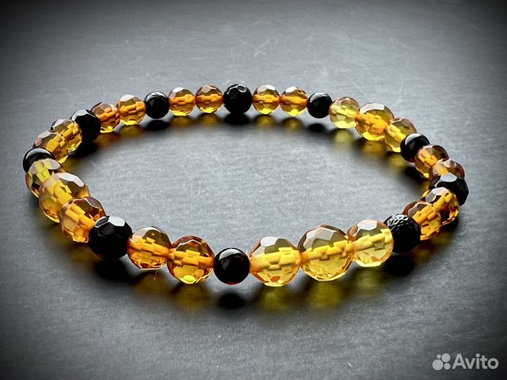 Детский браслет из натурального янтаря 13-14 см