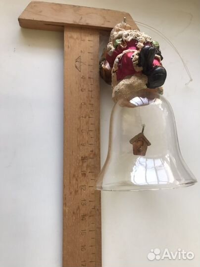 Колокольчик рождественский новогодний стекло