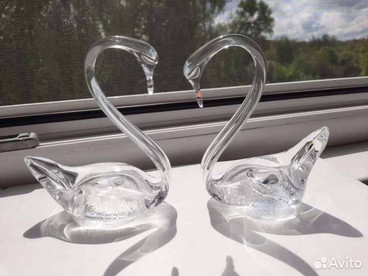 Пара лебедей стекло СССР
