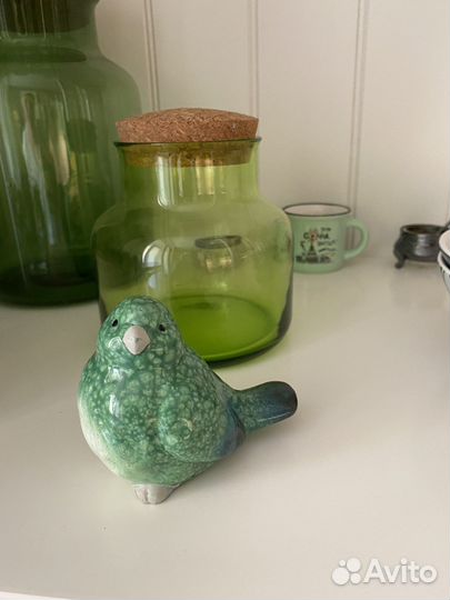 Фигурка птичка керамика