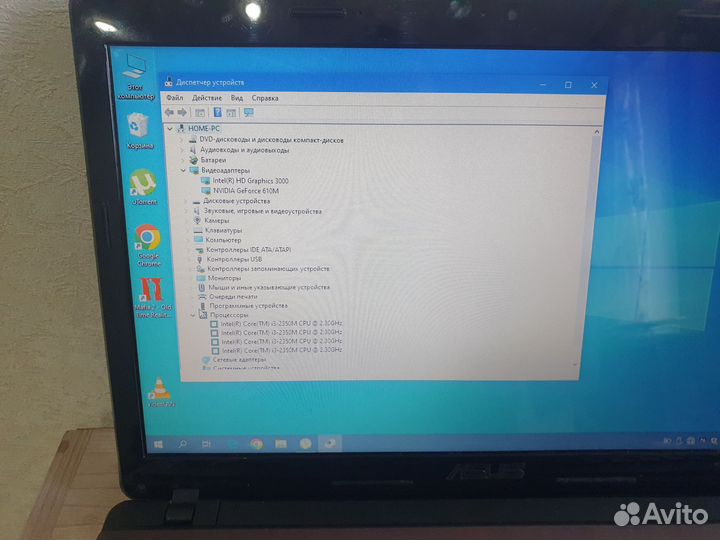 Ноутбук asus core i3 4х ядерный 8гб оперативки