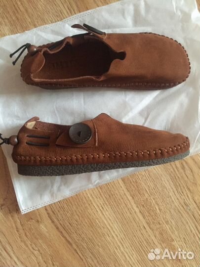 Слипоны новые, натур. замша (38-24,7)