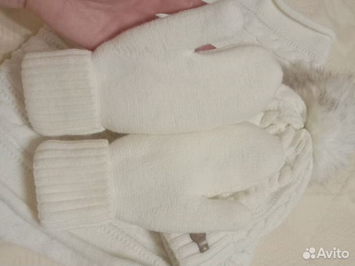 Комплект шапка, снуд, варежки