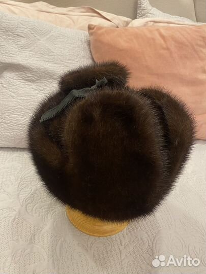 Шапка норковая р.58, ушанка