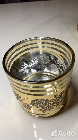 Стаканы. Бокалы позолоченые с серебрянным рисунком