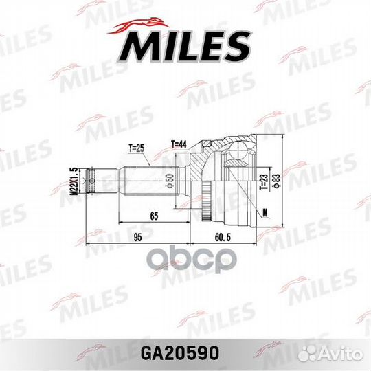 ШРУС наружный с ABS hyundai matrix 1.8 01- GA20590