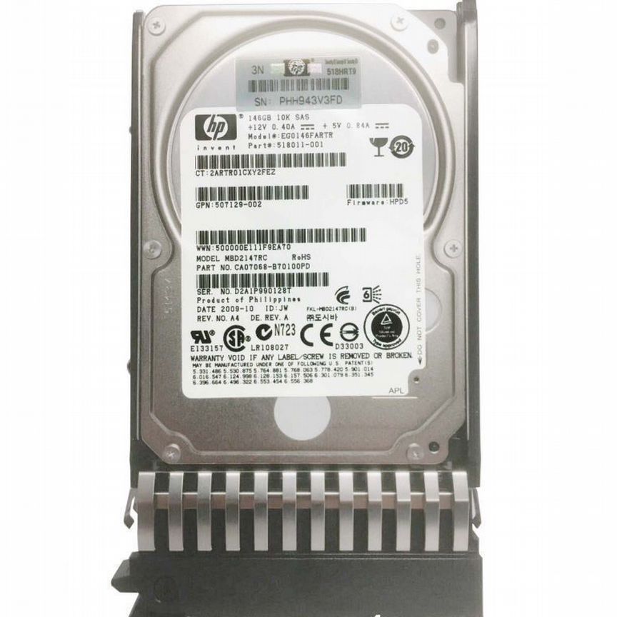 [EG0146FARTR] Жесткий Диск Hp 146gb Sas 2,5" Hdd Eg0146fartr