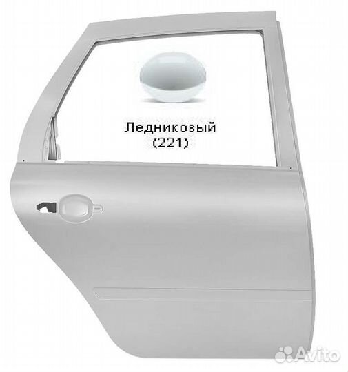 Дверь задняя правая ваз-1118 краш.(ледниковый 221)