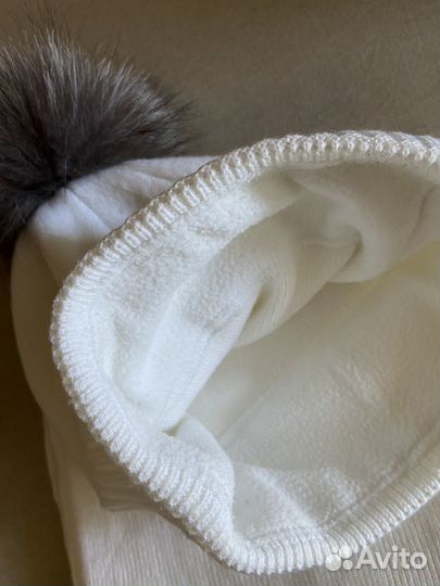 Шапка и шарф и серая шапка-кошка