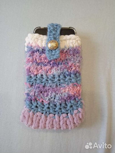 Вязаные чехлы на телефон и очки