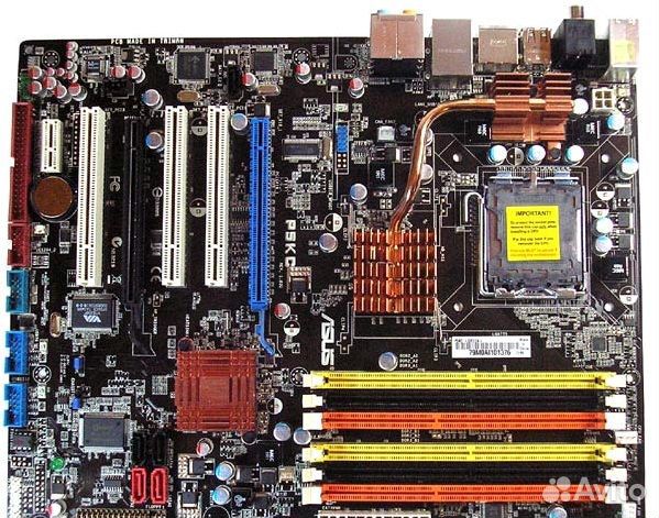 Материнская плата P5KC, проц, оперативка, кулер