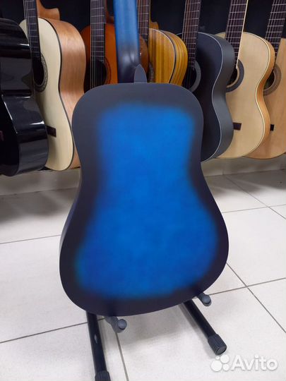 Синяя Классическая гитара Новая матовая