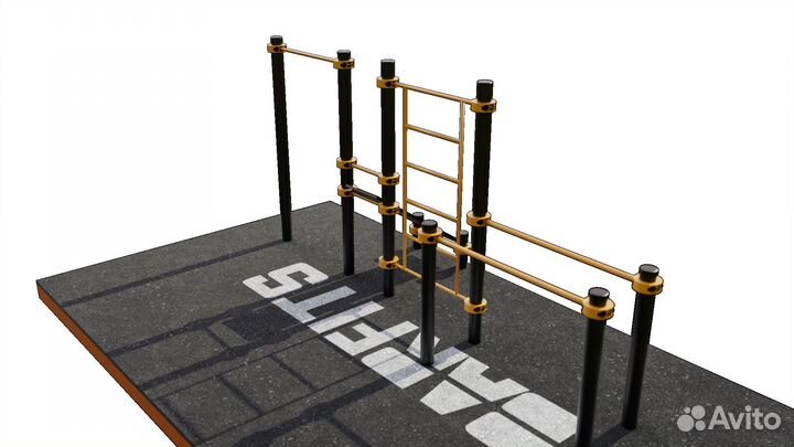 T-024 Шведская стенка, турник, брусья, скамья для