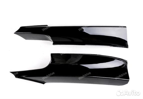 Клыки переднего бампера BMW 3 F30 черный тюнинг