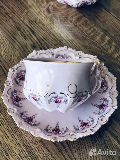 Сервиз чайный Thun розовый фарфор Chodov