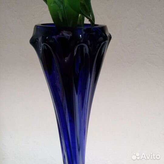 Ваза для цветов цветное стекло СССР