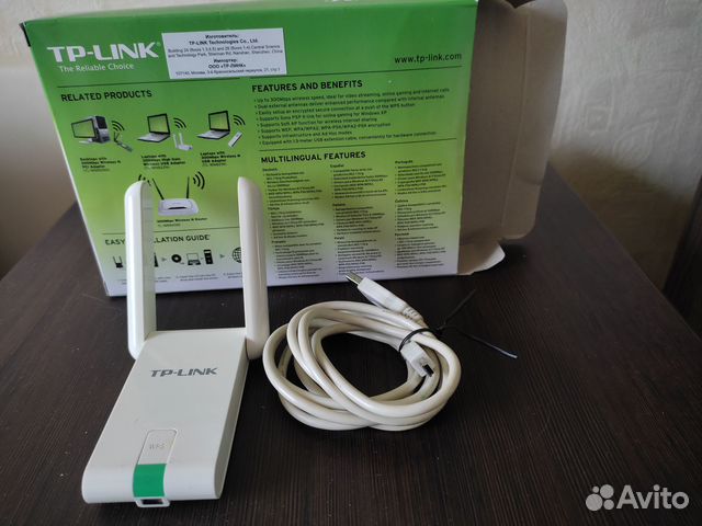 Wi-Fi адаптер TP-link TL-WN822N, белый