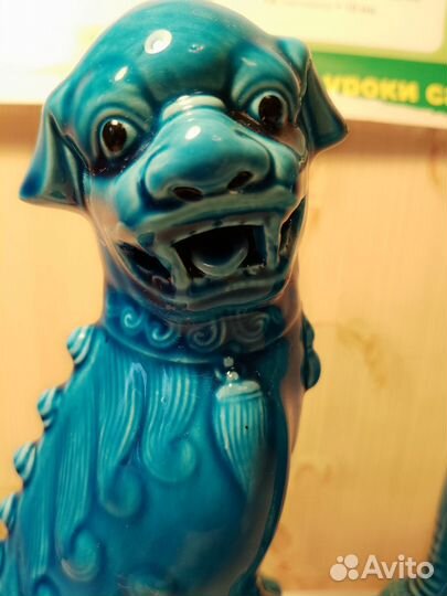 Парные статуэтки Собаки Фу, Китай, глазурь