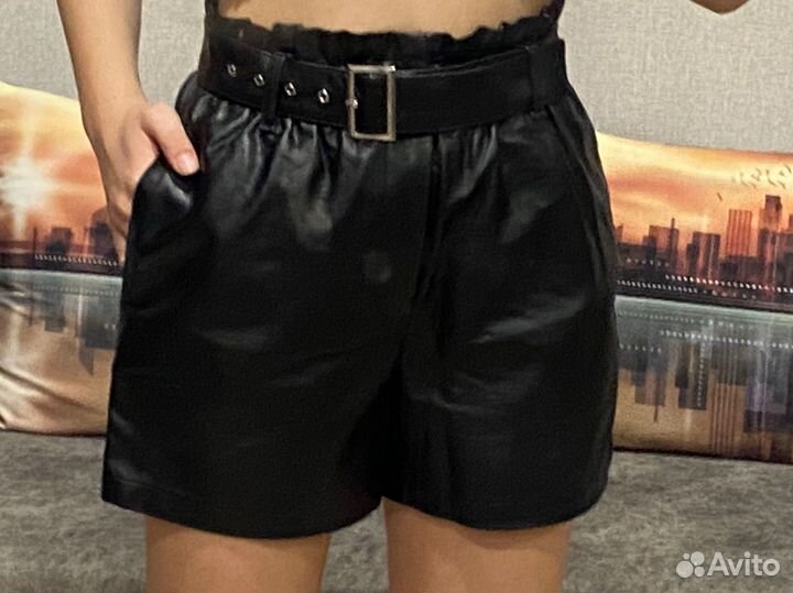 Шорты женские кожаные