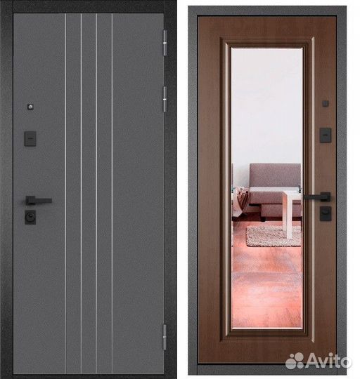 Дверь входная с зеркалом