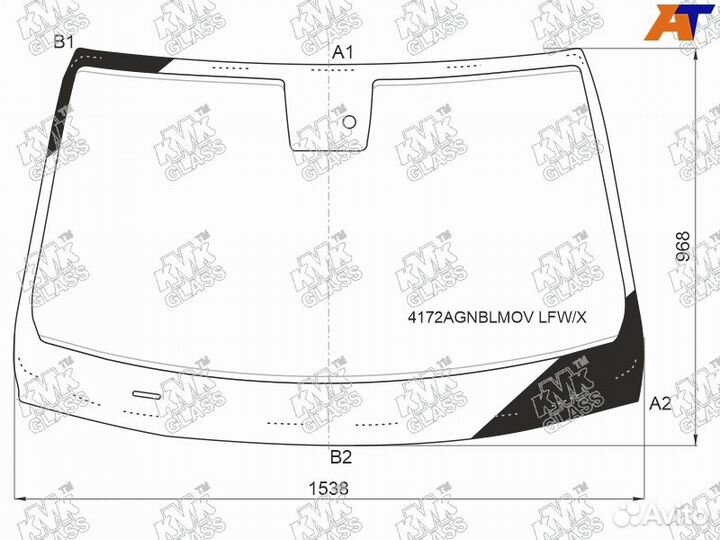Стекло лобовое (датчик дождя) hyundai santa FE 18- KMK glass hynt0229