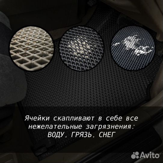 3D коврики eva с бортами на Toyota Camry XV30