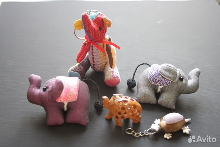 Брелок для ключей слон и черепаха, сувенир Таиланд