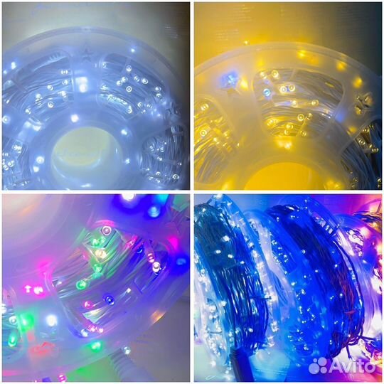 Гирлянда уличная катушка 100 м белый провод