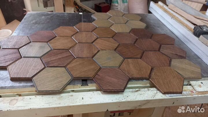 Плитка гексагон деревянная