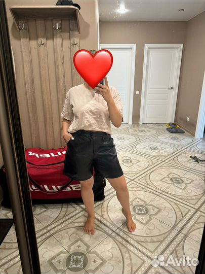 Шорты кожаные бермуды