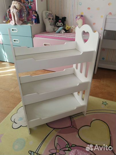 Кукольная кроватка 3-х ярусная