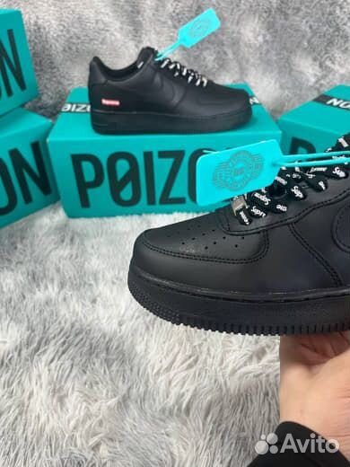 Nike Air Force 1 Supreme Черные Оригинал Poizon