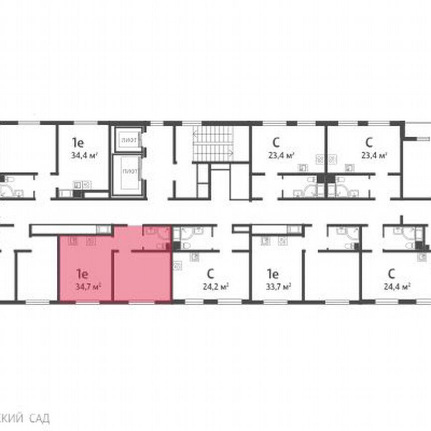 1-к. квартира, 34,7 м², 11/16 эт.